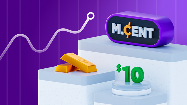 New M.Cent account: Deposit from $10 with 1:1000 leverage!